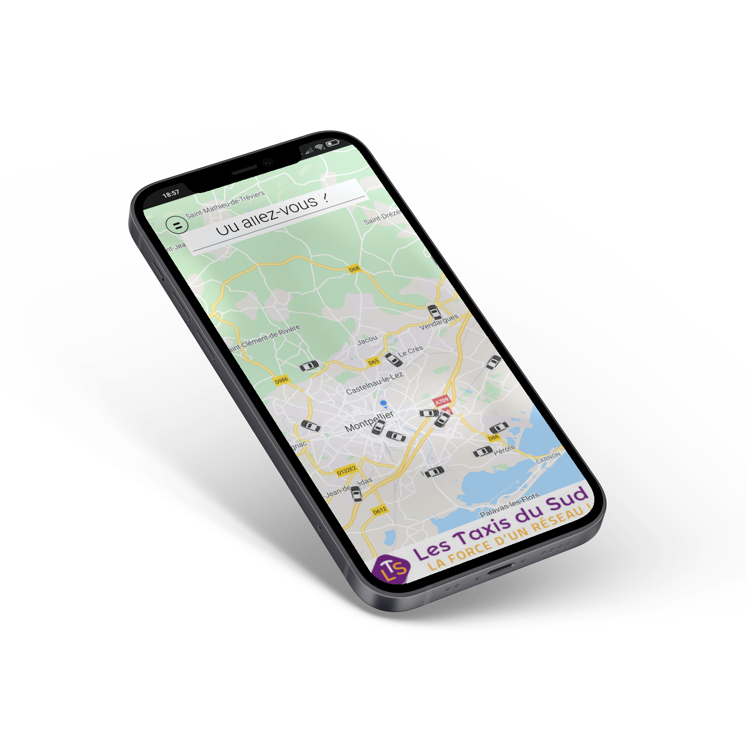 Application Taxi Club Les Taxis du Sud sur smartphone